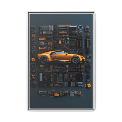 Bugatti Chiron Framed Canvas