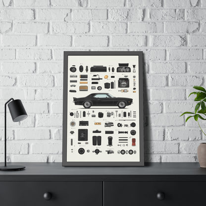 Black Mustang Framed Poster US