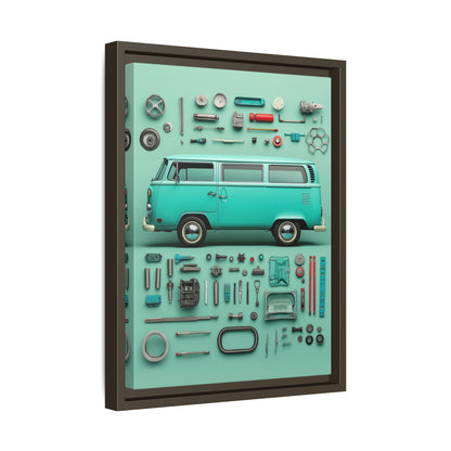Blue Classic Van Framed Canvas