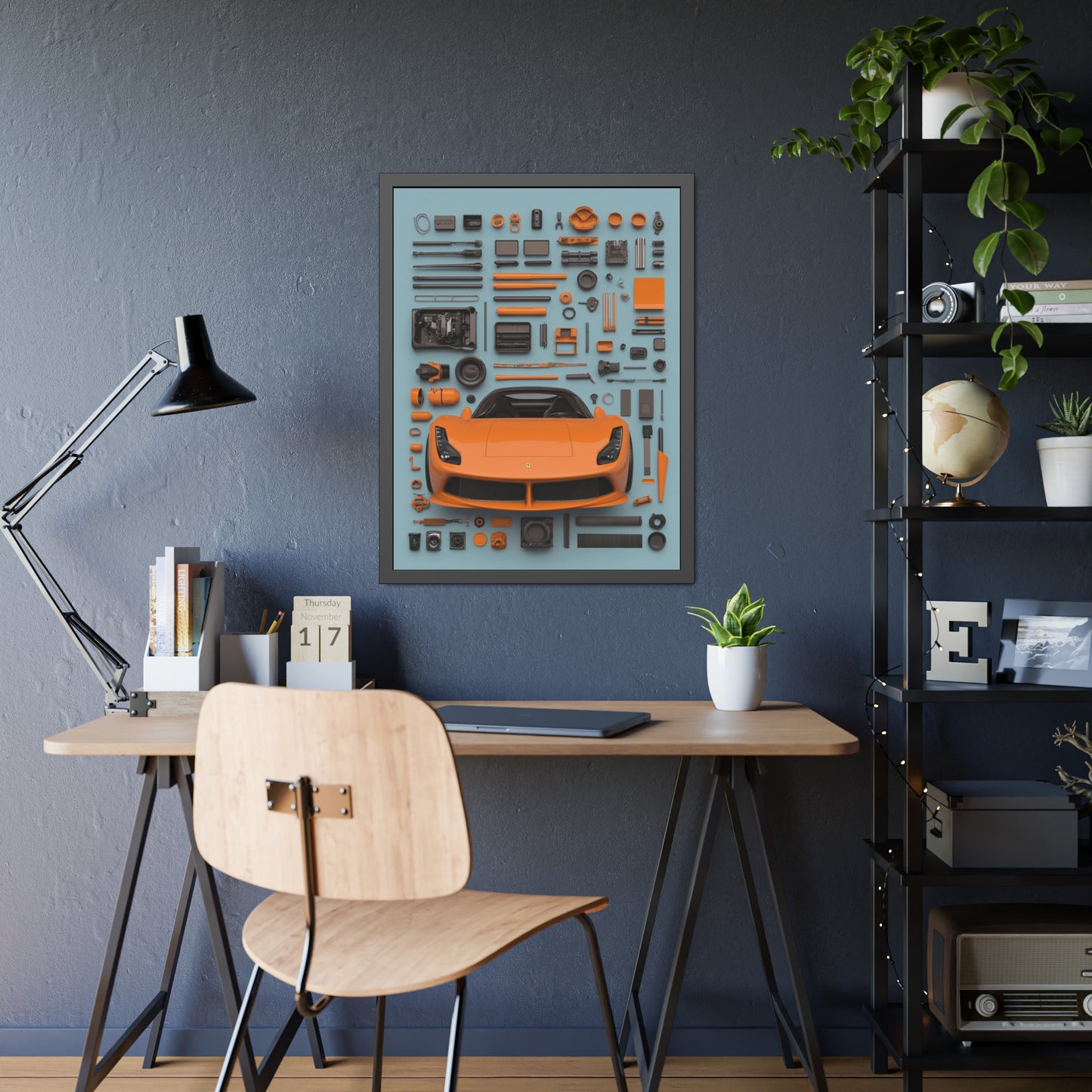 Orange Ferrari Framed Poster US