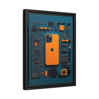 IPhone Orange Framed Canvas