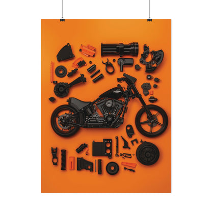 Black Harley Rolled Poster