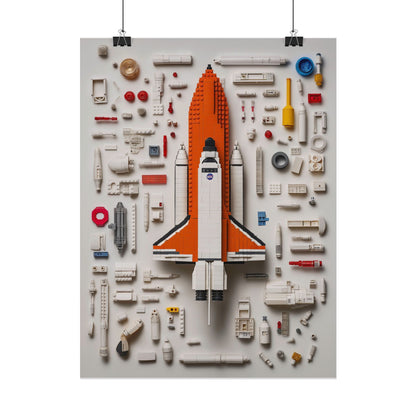 Space Shuttle LEGO Rolled Poster