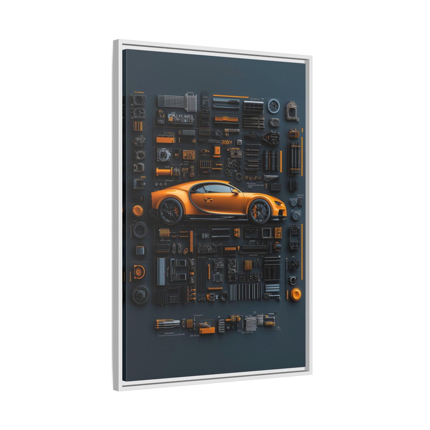 Bugatti Chiron Framed Canvas