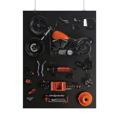 Orange Harley Rolled Poster