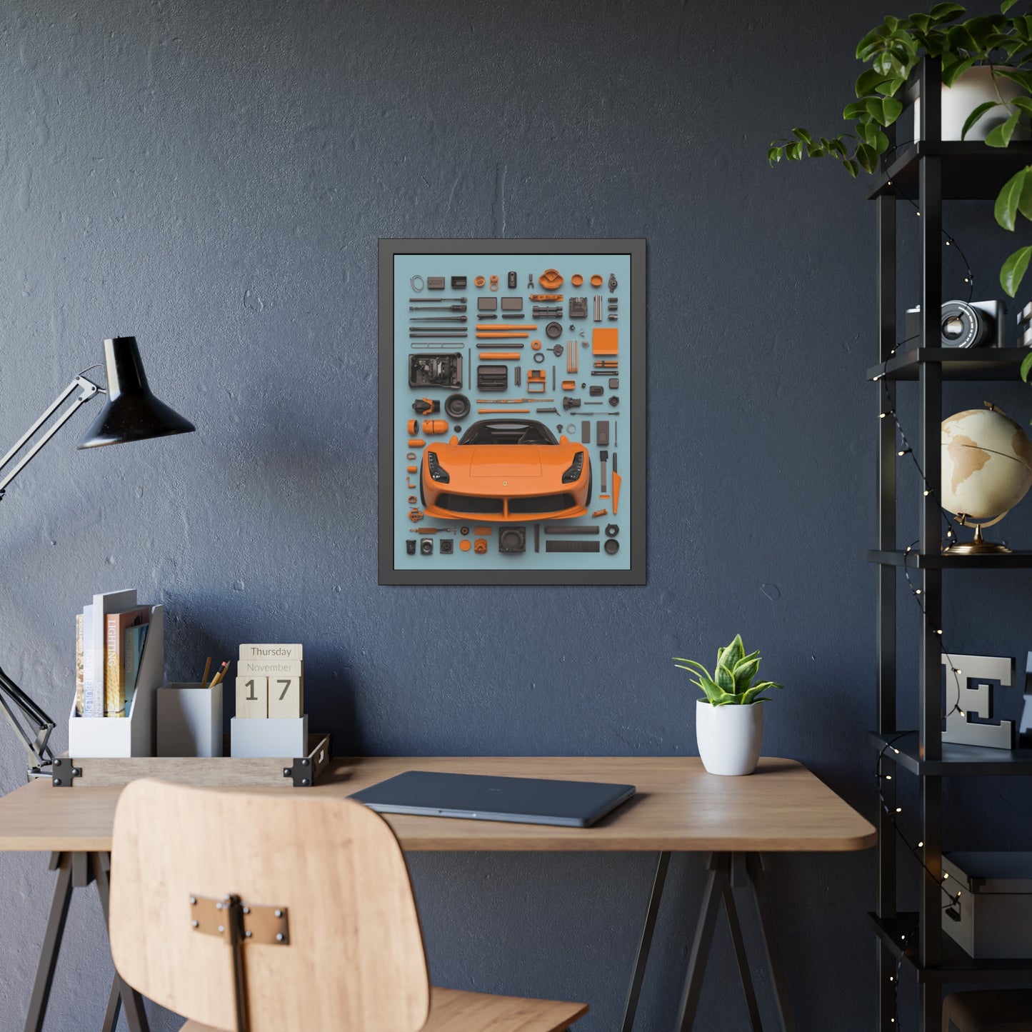 Orange Ferrari Framed Poster US