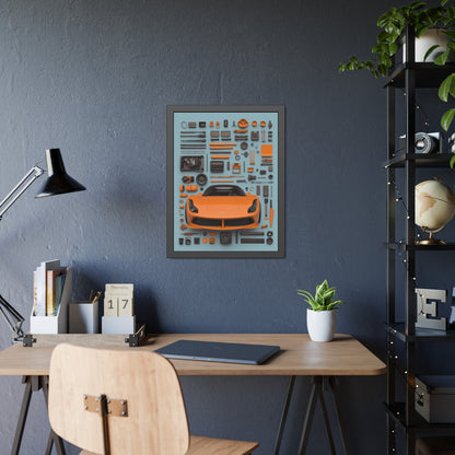Orange Ferrari Framed Poster US