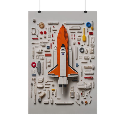 Space Shuttle LEGO Rolled Poster