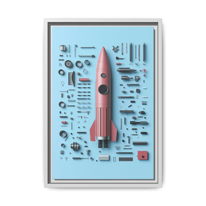 Pink Rocket Framed Canvas
