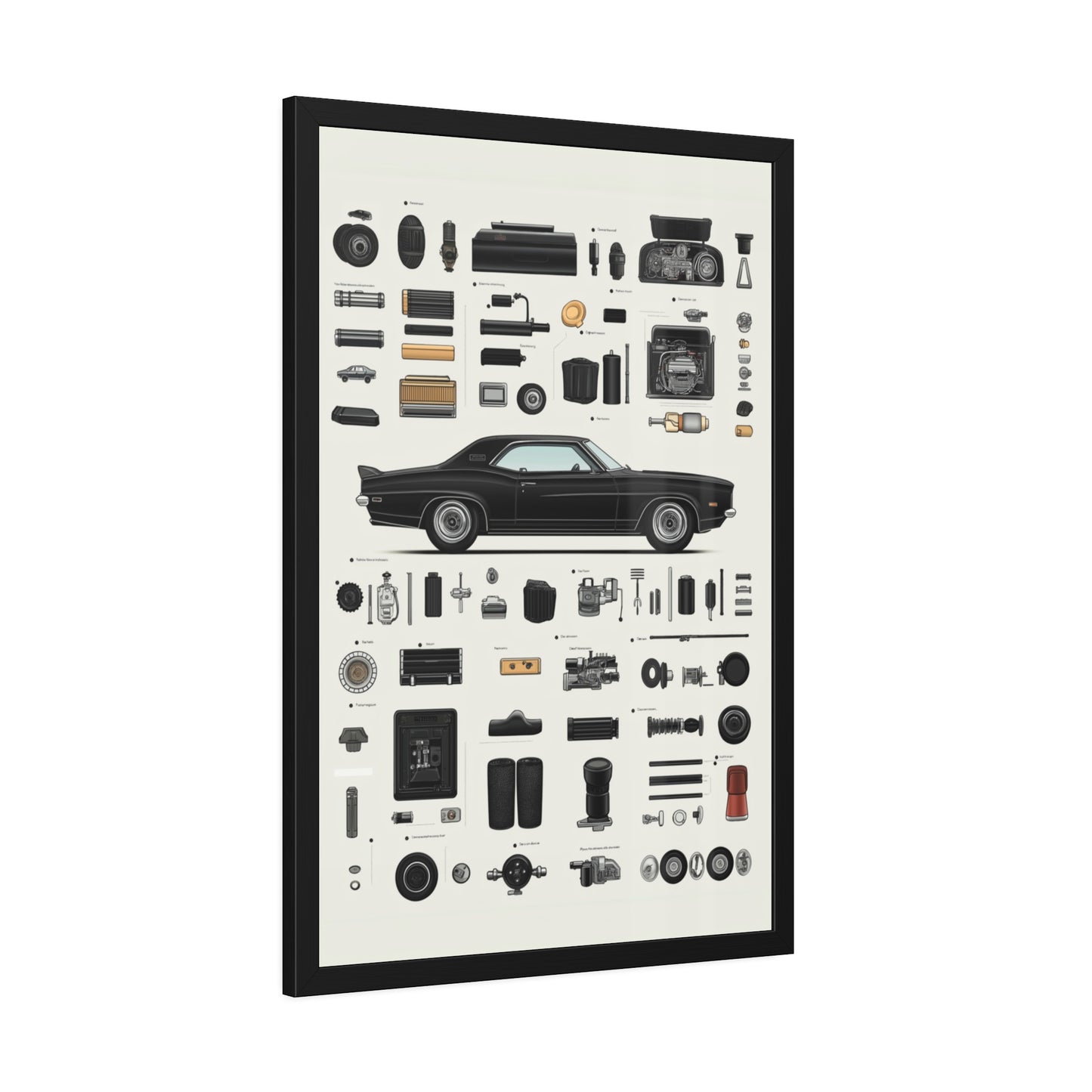 Black Mustang Framed Poster US