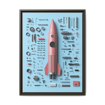 Pink Rocket Framed Canvas
