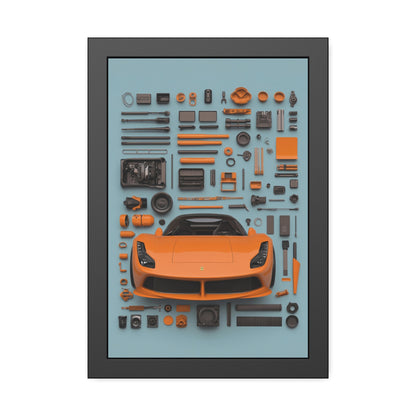 Orange Ferrari Framed Poster US
