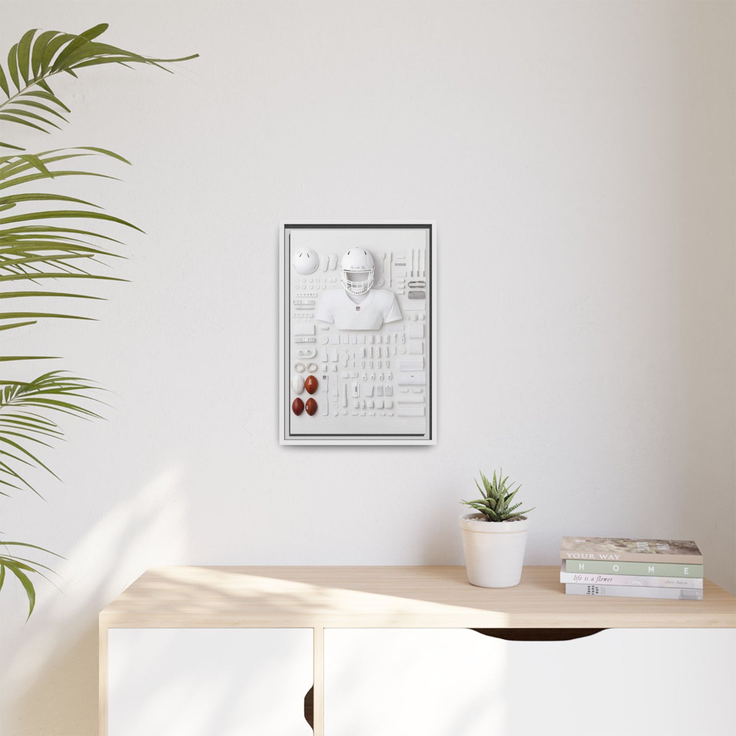 American Football Equipment Framed Canvas