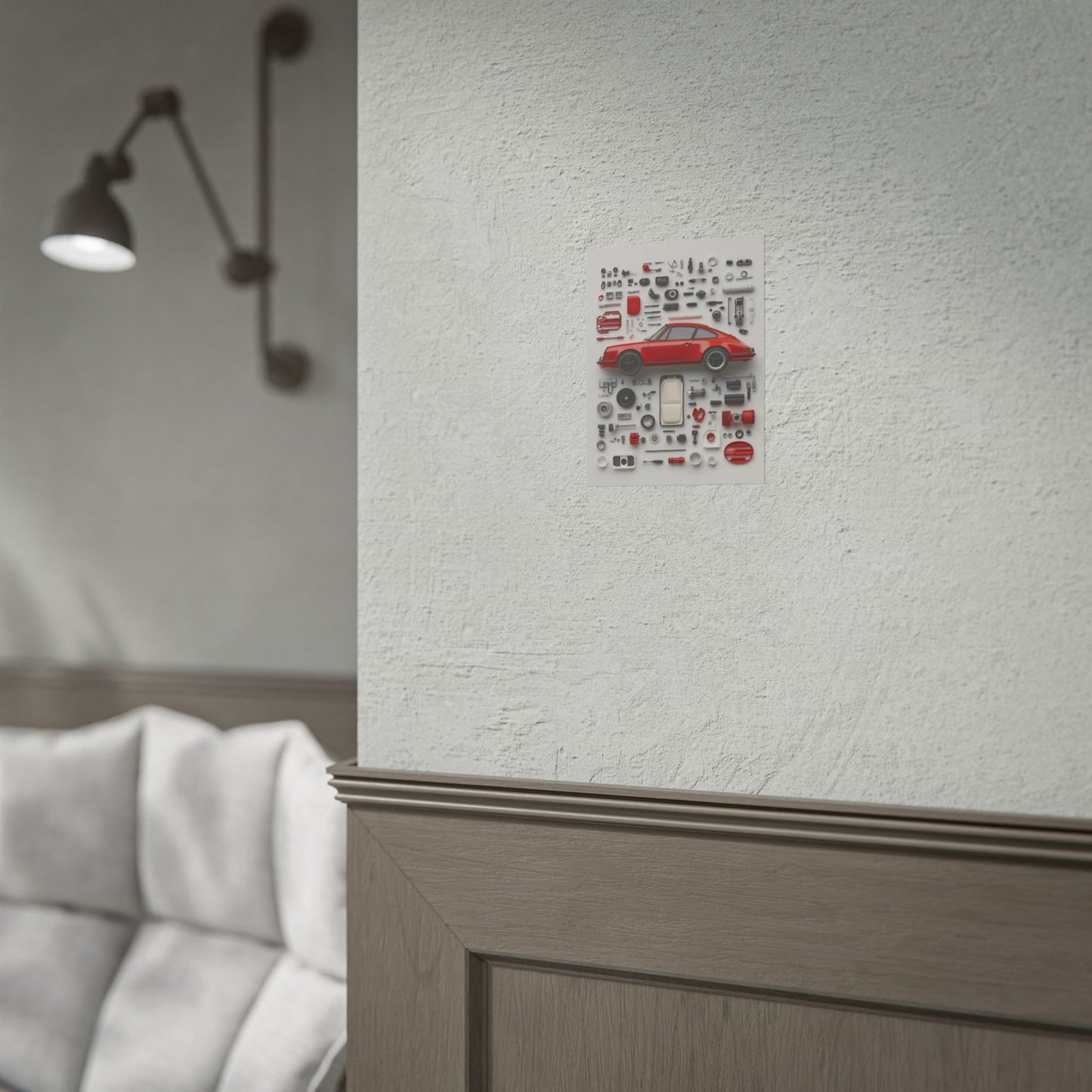 Red Classic Porsche Rolled Poster