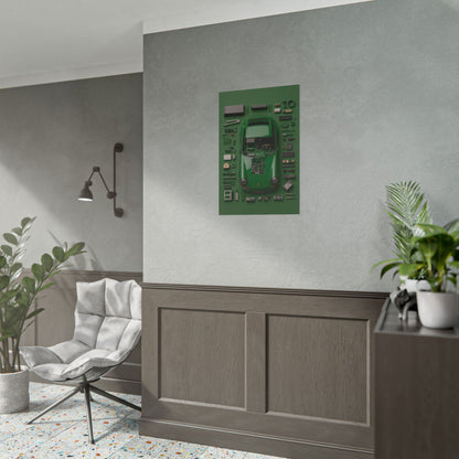 Green Classic Porsche Rolled Poster