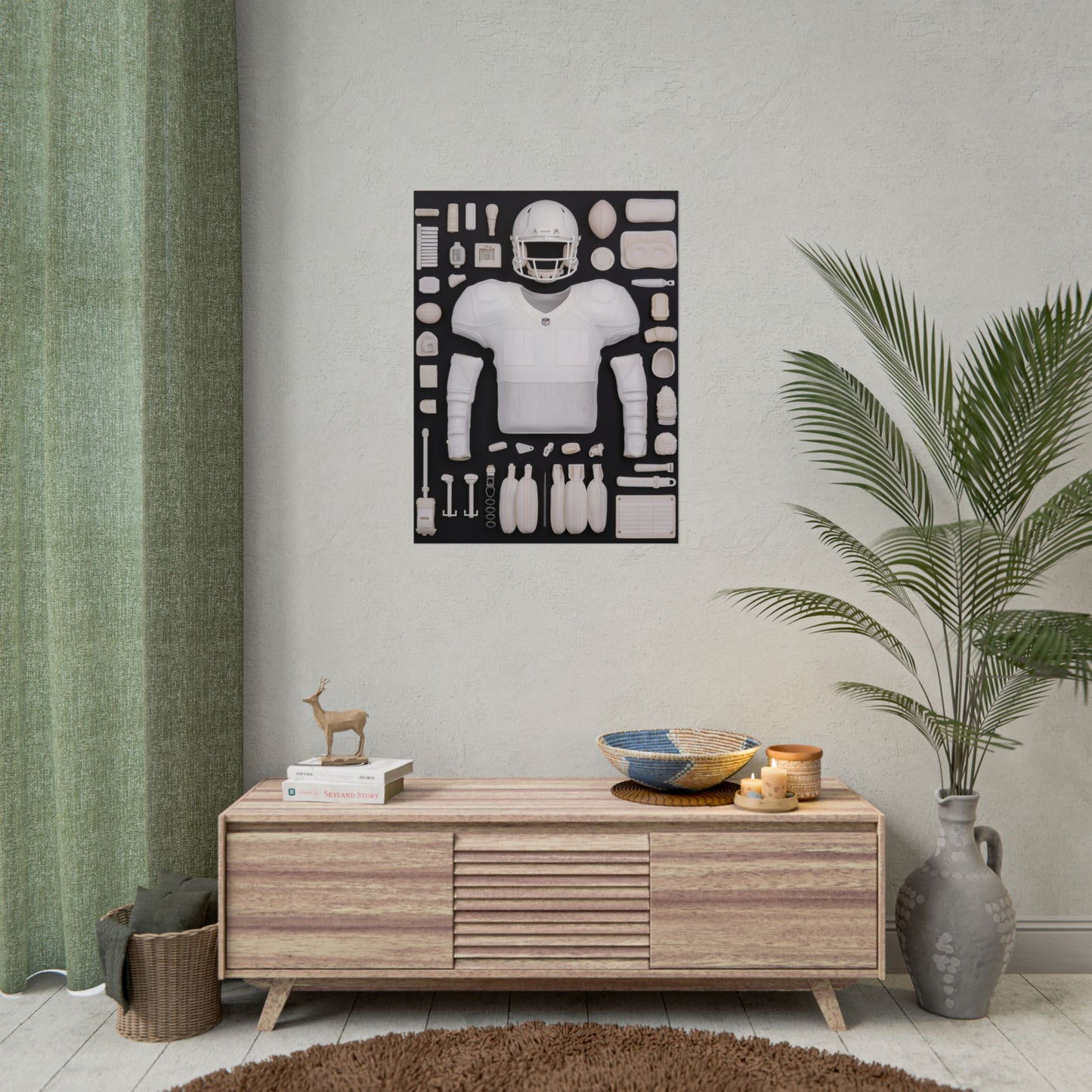 American Football Black Rolled Poster