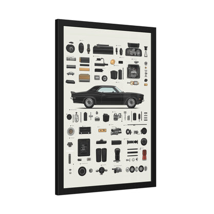 Black Mustang Framed Poster US