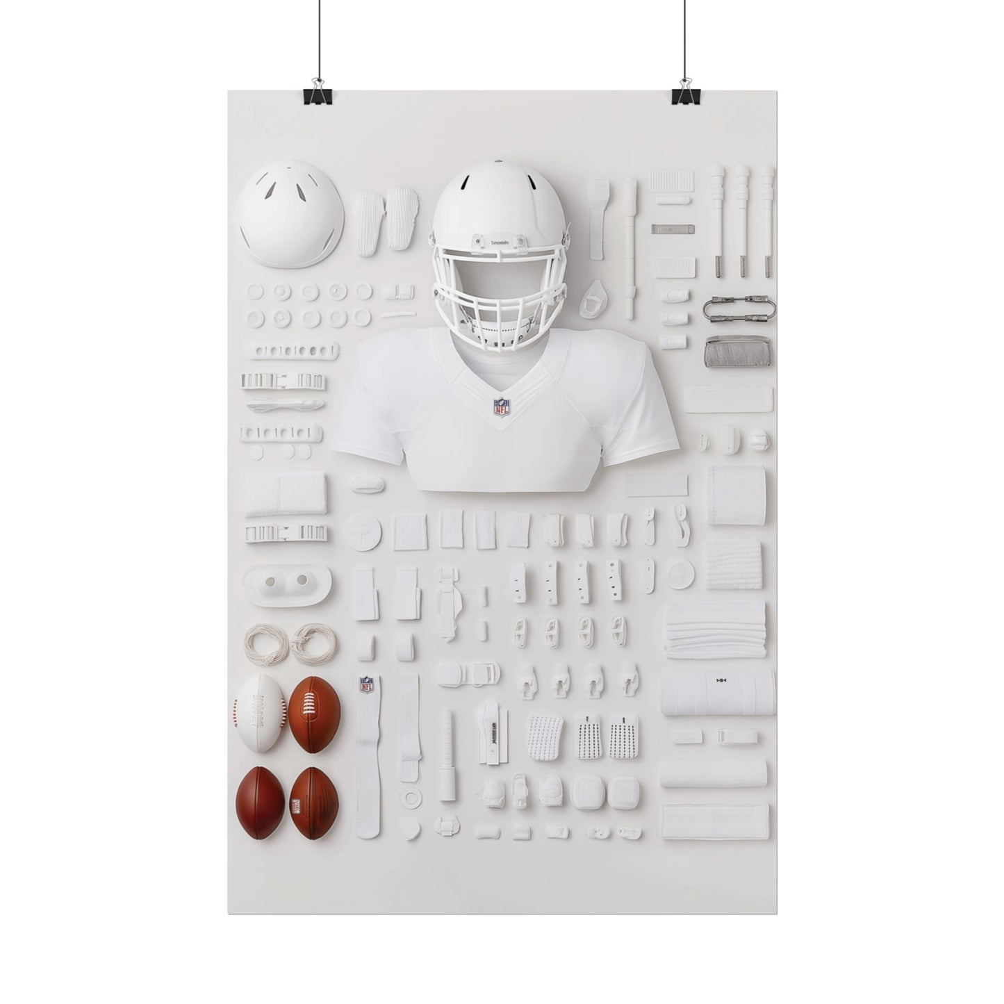American Football Equipment Rolled Poster