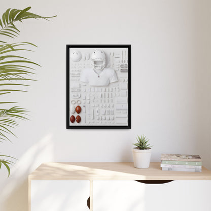 American Football Equipment Framed Canvas