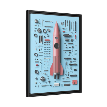 Pink Rocket Framed Canvas