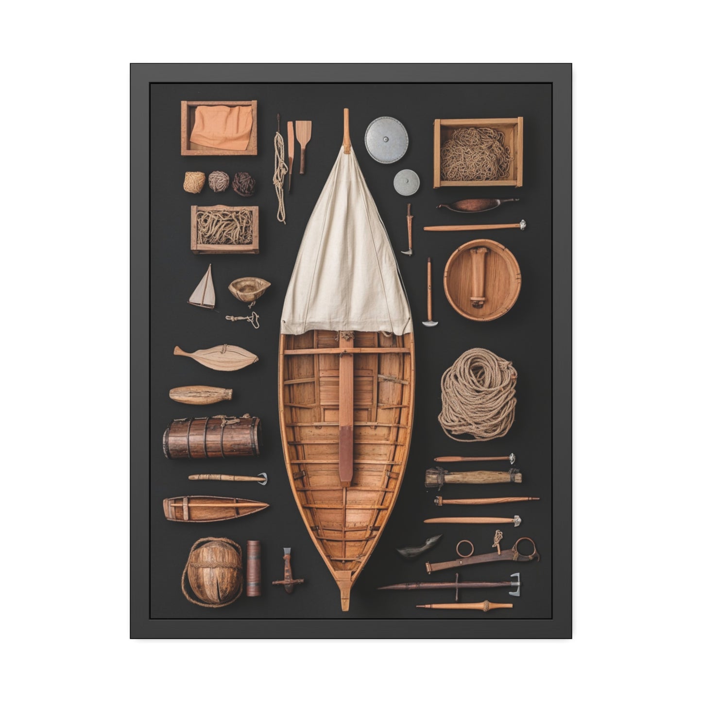 Wood Boat Framed Poster US