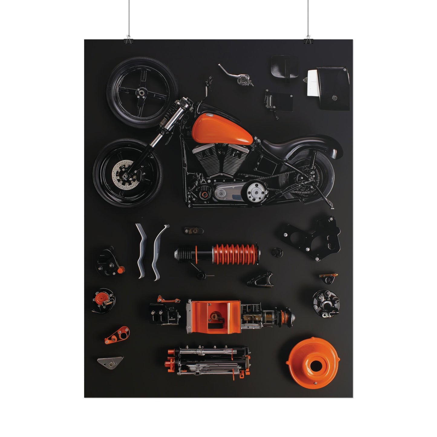 Orange Harley Rolled Poster