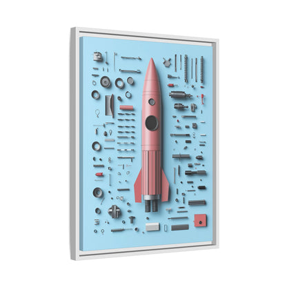 Pink Rocket Framed Canvas