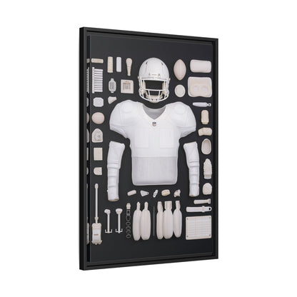 American Football Black Framed Canvas