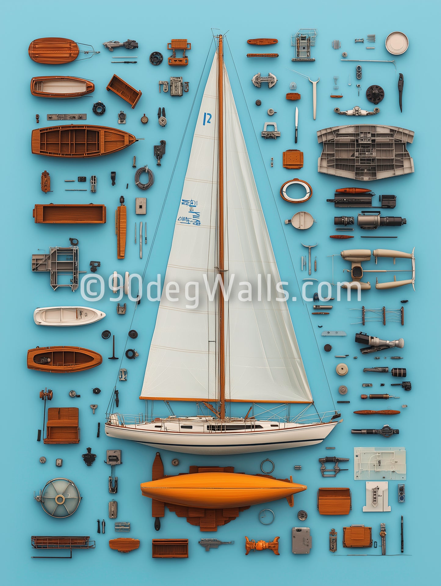 Sailboat White Digital