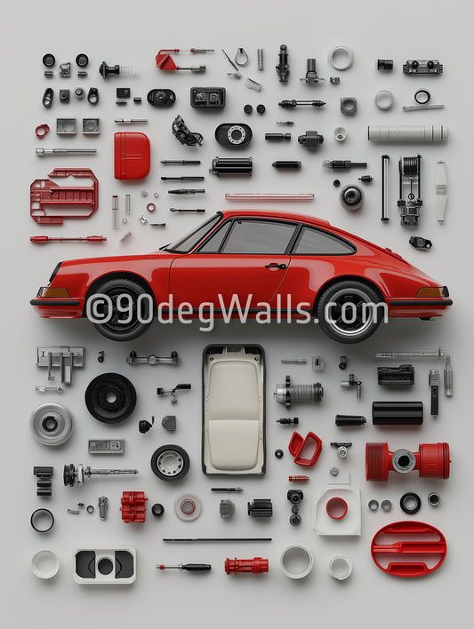 Red Porsche Classic Digital
